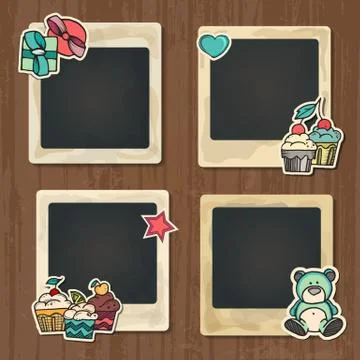 Collage of nice photo frame Stock Illustration