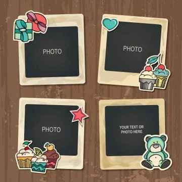 Collage of nice photo frame Stock Illustration