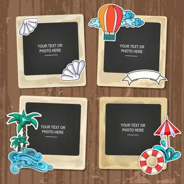 Collage of nice photo frame Stock Illustration