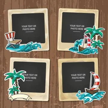 Collage of nice photo frame Stock Illustration
