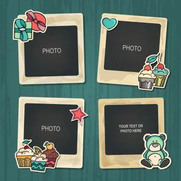 Collage of nice photo frame Stock Illustration