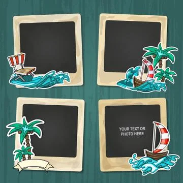 Collage of nice photo frame Stock Illustration