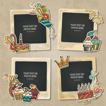 Collage of nice photo frame Stock Illustration