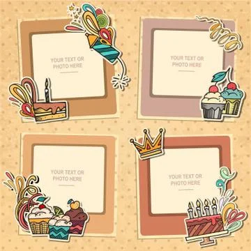 Collage of nice photo frame Stock Illustration