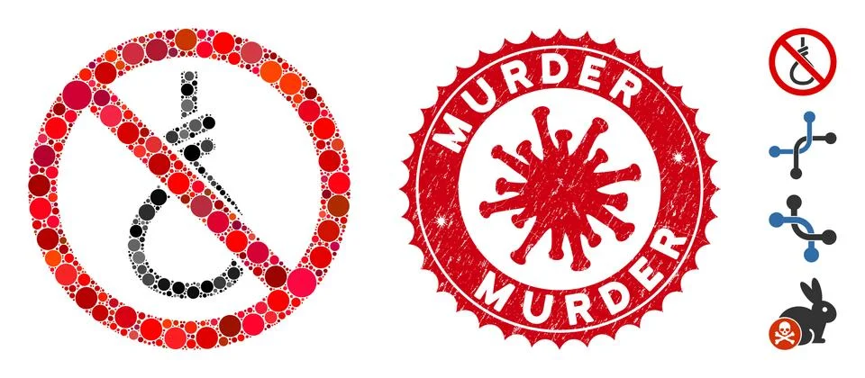 Collage No Suicide Loop Icon with Coronavirus Textured Murder Stamp Illustrazione stock
