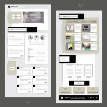 Collage one page website template design Illustrazione stock