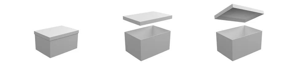 Collage packaging box mockups isolate 3d rendering Stock Illustration