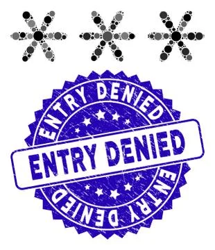 Collage Password Code Icon with Textured Entry Denied Seal 스톡 일러스트