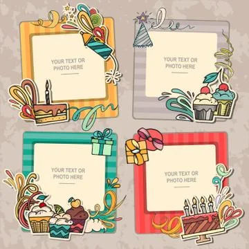 Collage photo frame Stock Illustration