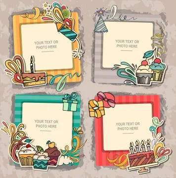 Collage photo frame Stock Illustration