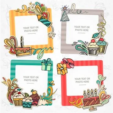 Collage photo frame Stock Illustration