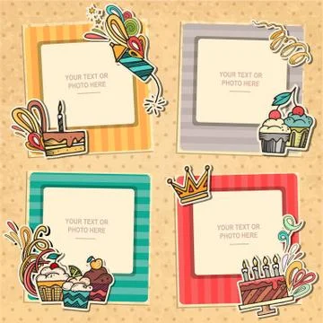Collage photo frame Stock Illustration