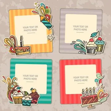 Collage photo frame Stock Illustration