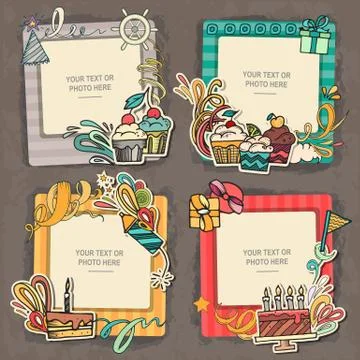 Collage photo frame Stock Illustration