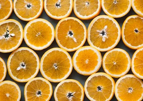 Collage of pieces of orange Stock Photos