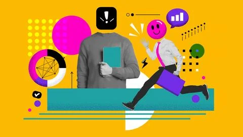 Collage poster design - Business Success Stock Illustration
