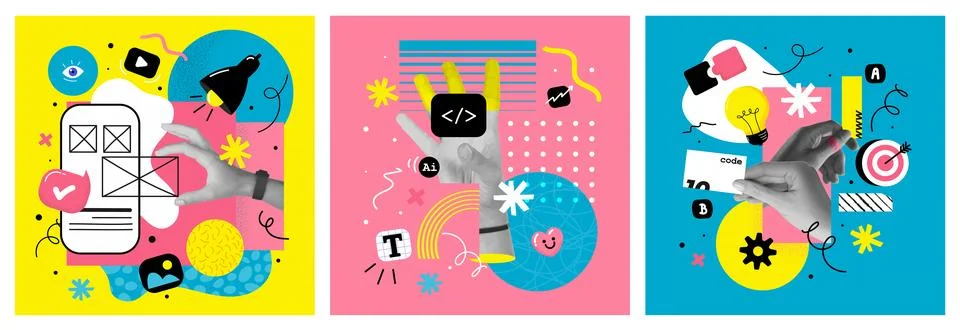 Collage poster design - Creative Design Illustrazione stock