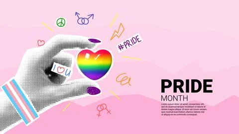 Collage for Pride Month events Illustrazione stock