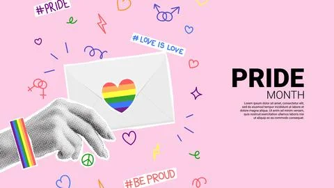 Collage for Pride Month events Illustrazione stock