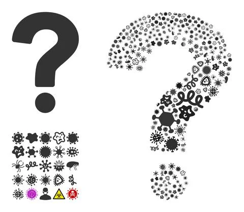 Collage Question Icon of Infection Pathogens Stock Illustration