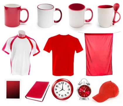 Collage of red objects Stock Photos