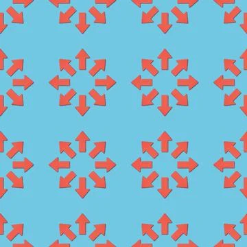 Collage red pointers circles blue Stock Illustration