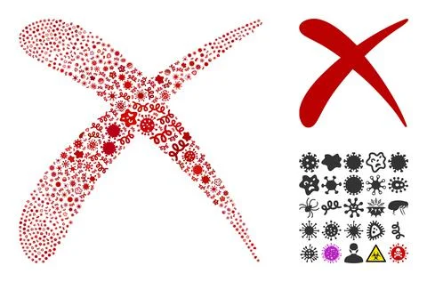 Collage Reject Icon of Infectious Microbes Illustrazione stock