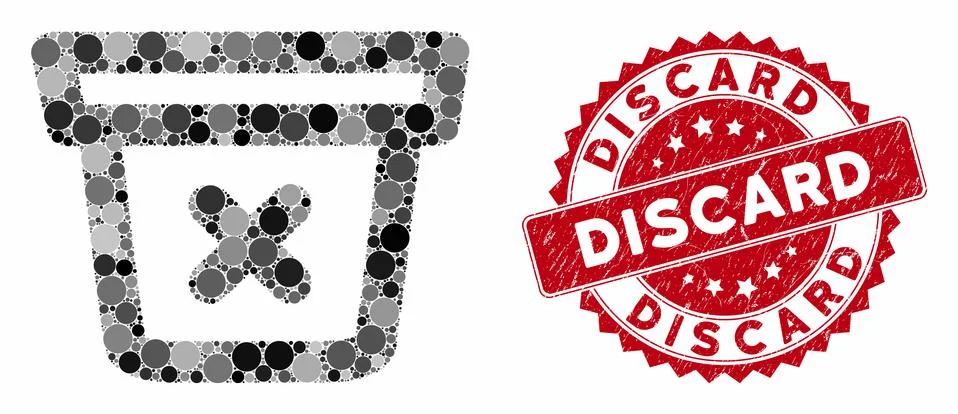 Collage Remove Data with Grunge Discard Seal Stock Illustration