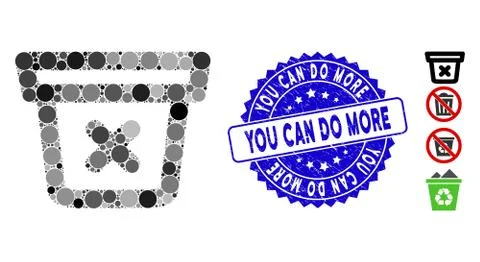 Collage Remove Data Icon with Grunge You Can Do More Stamp Ilustración de archivo