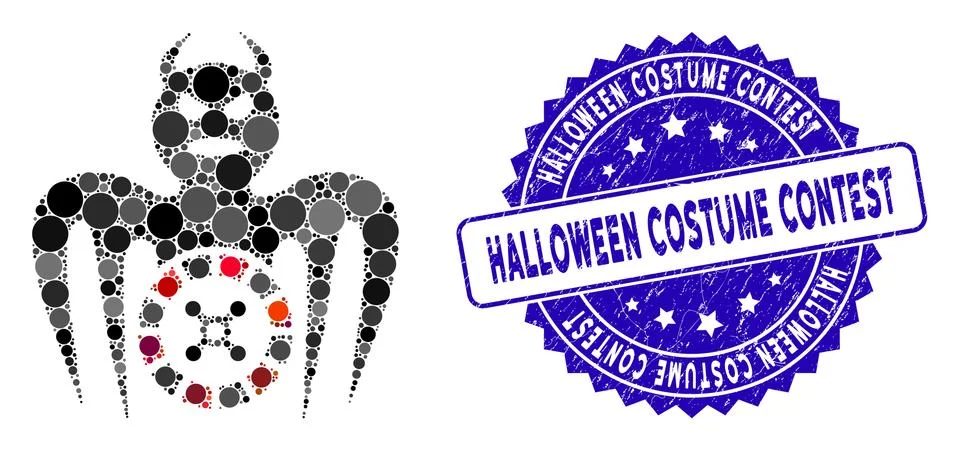 Collage Roulette Spectre Devil Icon with Grunge Halloween Costume Contest Seal Stockillustratie