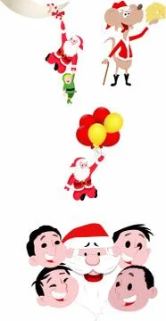 Collage of Santa Claus Stock Illustration