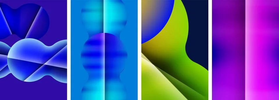 A collage of six different colored backgrounds with different patterns Ilustração Stock