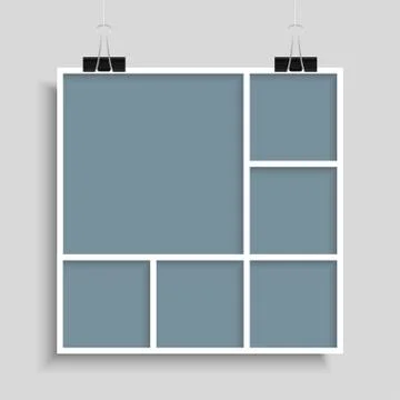 Collage Six Frames for Photo or Illustration. Stock Illustration