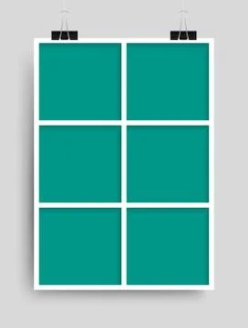 Collage Six Frames for Photo or Illustration. Stock Illustration