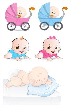 Collage of a small child Stock Illustration