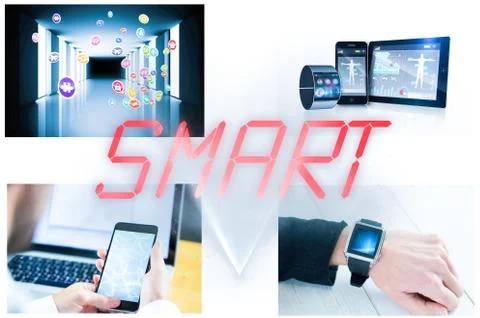 Collage of smart devices イラスト素材
