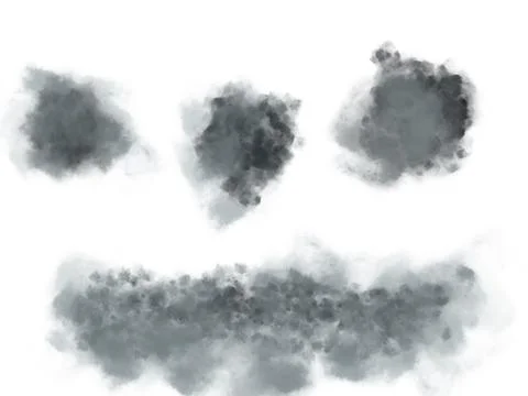 Collage of smoke textures on a white background Stock Illustration
