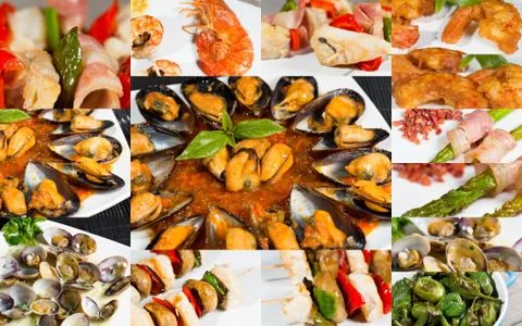 Collage snack Foto stock