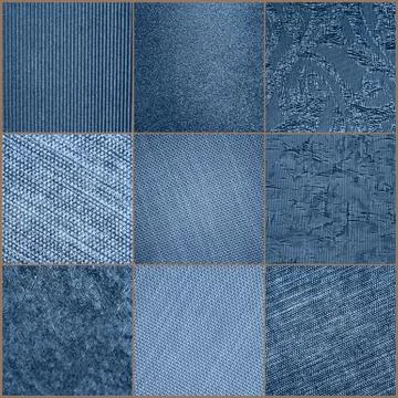 Collage of solid blue and light blue squares Stock Photos