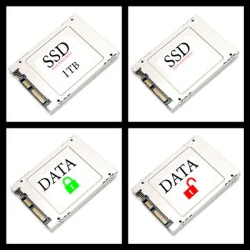 Collage ssd drives Stock Illustration