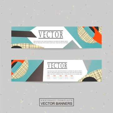 Collage style banner template design Stock Illustration