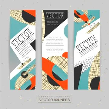 Collage style banner template design Stock Illustration