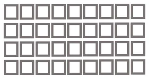 Collage template of 36 gray frames Stock Illustration