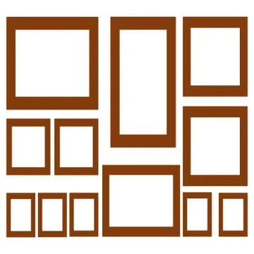 Collage template of brown frames Stock Illustration