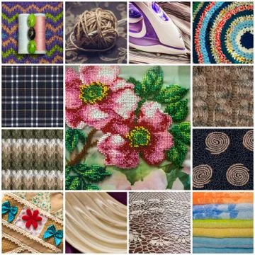 Collage with textures Stock Photos