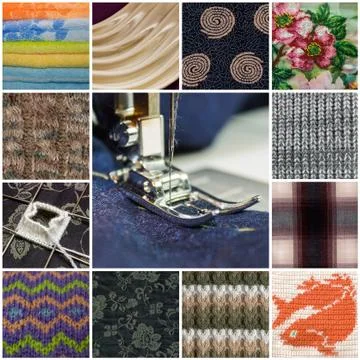 Collage with textures Stock Photos