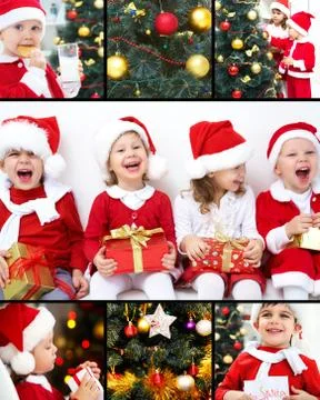 Collage on the theme of Christmas Stock Photos