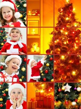 Collage on the theme of Christmas Stock Photos