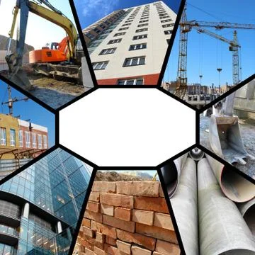 Collage on the theme of construction Stock Photos