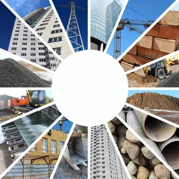 Collage on the theme of construction. Foto stock
